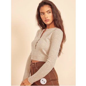 Reformation Gray Cropped Sweater